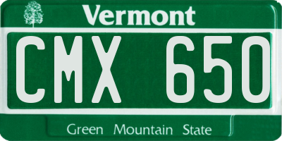 VT license plate CMX650