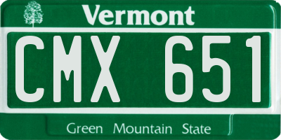 VT license plate CMX651