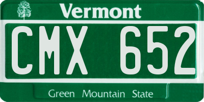 VT license plate CMX652