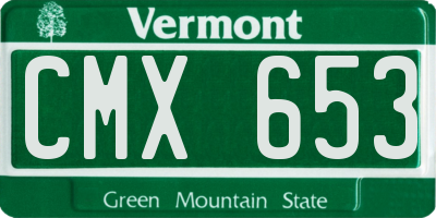 VT license plate CMX653