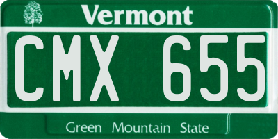 VT license plate CMX655