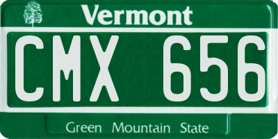 VT license plate CMX656