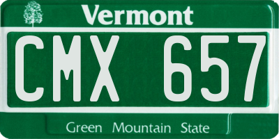 VT license plate CMX657