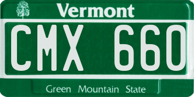 VT license plate CMX660