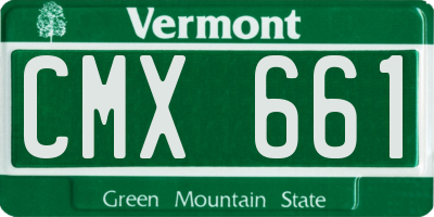 VT license plate CMX661