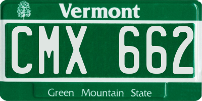 VT license plate CMX662