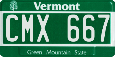 VT license plate CMX667