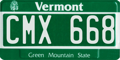 VT license plate CMX668