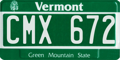 VT license plate CMX672