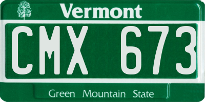 VT license plate CMX673