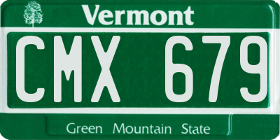 VT license plate CMX679