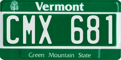 VT license plate CMX681