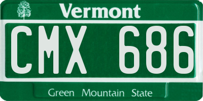 VT license plate CMX686