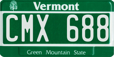 VT license plate CMX688