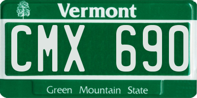 VT license plate CMX690