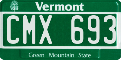 VT license plate CMX693
