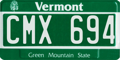 VT license plate CMX694