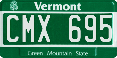 VT license plate CMX695