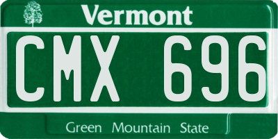 VT license plate CMX696