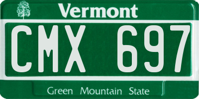 VT license plate CMX697