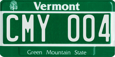 VT license plate CMY004