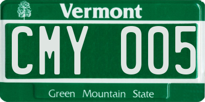 VT license plate CMY005
