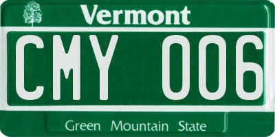 VT license plate CMY006