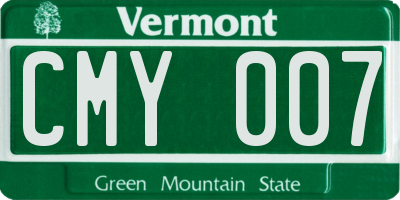 VT license plate CMY007