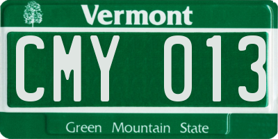 VT license plate CMY013