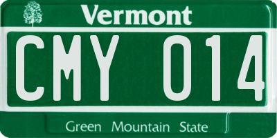 VT license plate CMY014