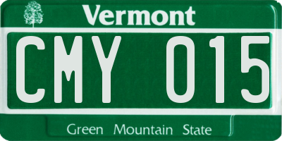 VT license plate CMY015