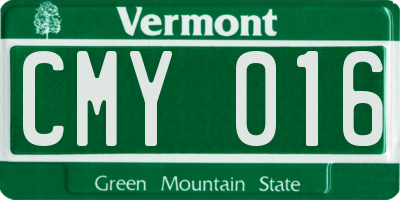 VT license plate CMY016