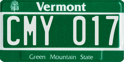 VT license plate CMY017