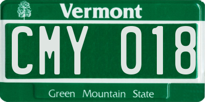 VT license plate CMY018