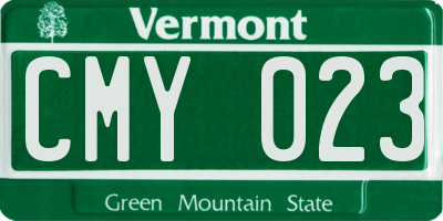 VT license plate CMY023