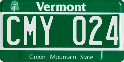VT license plate CMY024