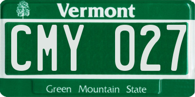 VT license plate CMY027