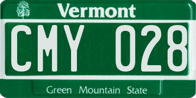VT license plate CMY028