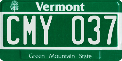 VT license plate CMY037