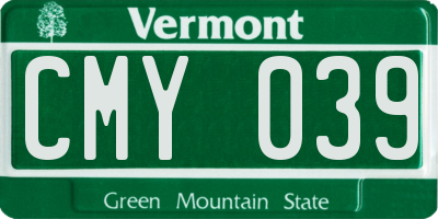 VT license plate CMY039