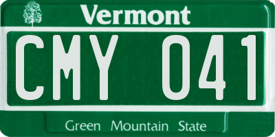 VT license plate CMY041