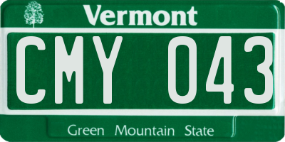 VT license plate CMY043