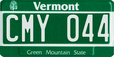 VT license plate CMY044