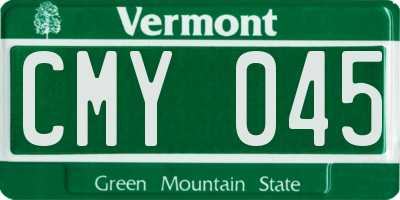 VT license plate CMY045