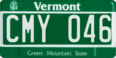 VT license plate CMY046