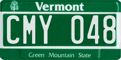 VT license plate CMY048