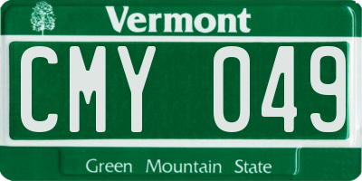 VT license plate CMY049