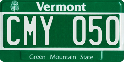 VT license plate CMY050