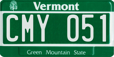 VT license plate CMY051