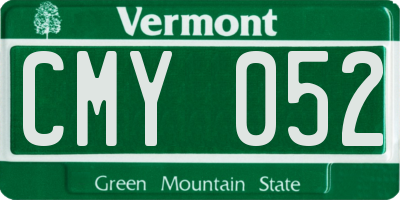 VT license plate CMY052
